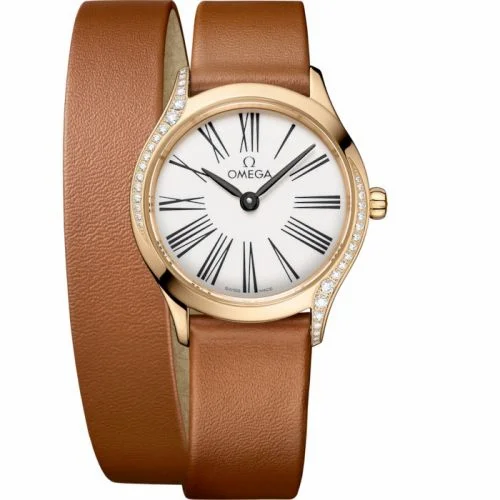 Omega Mini Trésor Quartz 26 Moonshine Gold - Diamond / White Enamel / Double Tour 428.57.26.60.04.005 (42857266004005)